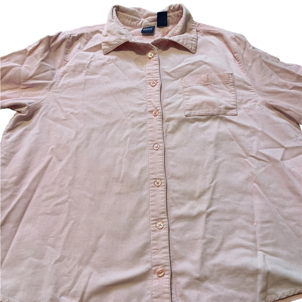 Basic Editions Women’s Baby Pink Button Down Shirt